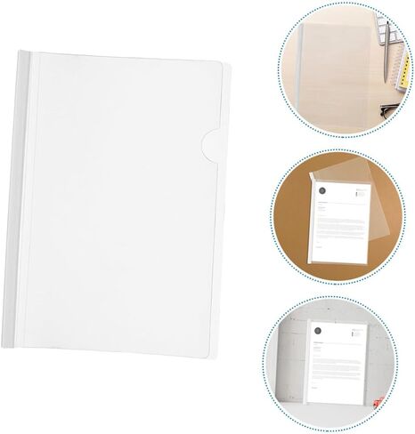 10Pcs Transparent Slide Grip Binding Bars for Report Covers Compression Resistant Binder Clips for File Organization and Document Storage in Saudi Arabia
