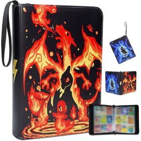 Card Card Binder 9 Pocket ، Binder حامل البطاقة يناسب 900 بطاقة مع 50 من الأكمام القابلة للإزالة ، متوافقة مع بطاقات Yugioh/TCG/كرة القدم/الرياضة ، ألبومات بطاقة تداول مع سحاب للهدية (أسود) in Saudi Arabia