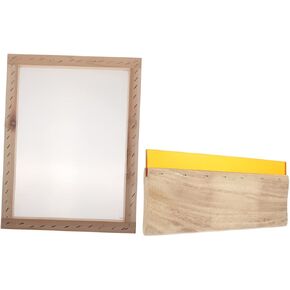 DIYEAH 1set Professional Screen Ink Squeegee Wooden Ink Scraper for Textile and Graphic Applications Includes Wood Frame and Mesh for Printmaking and Hand Printing in Saudi Arabia