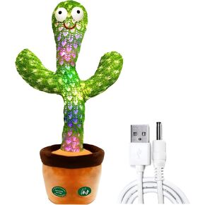Rechargeable Talking Cactus Plush Toy for Toddlers Ages and 120 Songs with LED Lights, Voice Mimicry Dancing Cactus Musical Plush – Soft Educational Gift, Best for All Occasions in Saudi Arabia