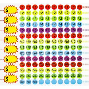 1560 PCS ملصقات أسعار بيع المرآب القابلة للإزالة ، 1400pcs ملصقات سعر بيع الفناء و 160pcs علامات أميرة فارغة ، سعر لأسواق السلع المستعملة ، معارض المقاطعة واستخدام التجزئة in Kuwait