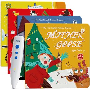 TEKFUN Talking Pen Books Set, Nursery Rhymes Toys for Toddlers, Learning Interactive Toys, Educational Electronic Sound Books for Preschoolers, Autism Sensory Toy for Boys Girls 2 3 4 5 in Kuwait