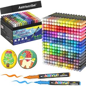 48 Colors Acrylic Paint Pens Markers, No-Bleed Brush Tip Acrylic Markers with Automatic Ink Control System, for Stone, Wood, Canvas, Ceramic, Glass, Metal, Rock Painting, DIY Crafts Art Supplies Kit in Saudi Arabia