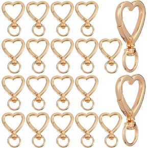 20pcs قلب مفاتيح مفاتيح مفتاحات الذهب المعدني السلسلة المفتاح القوي قلب مفاتيح مفتاح إكسسوارات الأجهزة لحقائب اليد DIY مفاتيح حلقات وحاملي البطاقات مصنوعة حرفة مفتاح مشبك in Kuwait