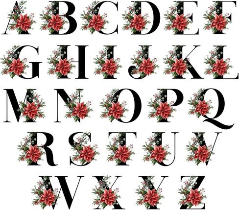 Christmas Monogram Return Address Labels Personalized - Set of 60 Custom Address Labels for Envelope Mailings, Flat Sheets Easy Peel and Stick, Permanent Rectangle Labels (White) Made in The USA in Saudi Arabia