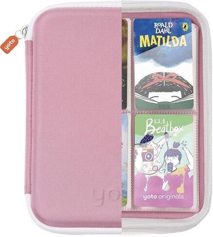 علبة بطاقة Yoto في Think Pink - ملحق Kids ، مجلد محمول ناعم مع Zipper و 64 جيوب للاعب وبطاقات المسموع المسموع ، حامل كم الموثق للسفر in Saudi Arabia