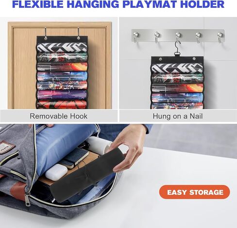 حقيبة تخزين أنبوب Playmat مع 6+1 فتحات لـ MTG ، TCG - حامل Playmat معلق فوق الباب ، حقيبة منظمات Mat Game Portable مع XL Mesh Mesh & 2 Hooks لألعاب بطاقة RPG in Kuwait