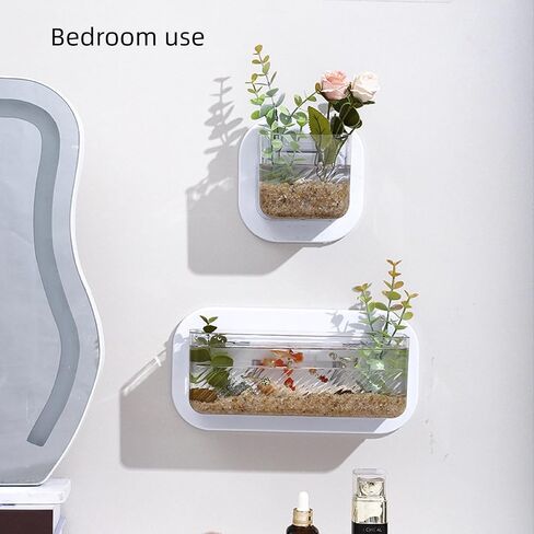 Wall Fish Tank, Wall Plastic Vase, 0.4 Gallon Mini Wall Mounted Fish Tank, 1500ml Wall Hydroponic Plants, Hanging Hydroponic Plant Pot, Living Room Decoration(1Pc) in Saudi Arabia