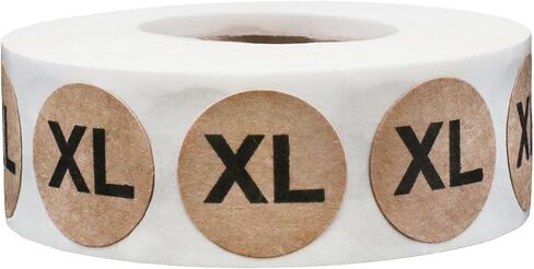 ملصقات حجم ملابس XL كبيرة XL لدائرة XL كبيرة للملابس البيع بالتجزئة 0.75 بوصة 500 ملصقات لاصقة إجمالية in Saudi Arabia