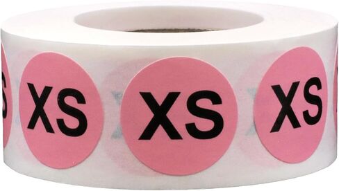 Pink Circle Extra Extra Small XXS Clothing Size Stickers for Retail Apparel 0.75 Inch 500 Total Adhesive Labels in Saudi Arabia