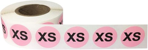 Pink Circle Extra Extra Small XXS Clothing Size Stickers for Retail Apparel 0.75 Inch 500 Total Adhesive Labels in Saudi Arabia