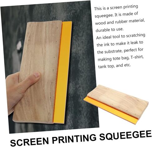DIYEAH 1SET Professional Screen Ink Squeegee Wooden Ink Scraper لتطبيقات النسيج والرسوم الرسومية تشمل إطارًا خشبيًا وشبكة لصناعة الطباعة والطباعة اليدوية in Saudi Arabia