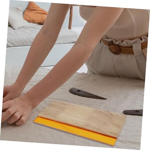 DIYEAH 1SET Professional Screen Ink Squeegee Wooden Ink Scraper لتطبيقات النسيج والرسوم الرسومية تشمل إطارًا خشبيًا وشبكة لصناعة الطباعة والطباعة اليدوية in Saudi Arabia