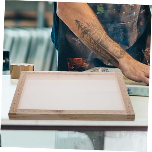 DIYEAH 1SET Professional Screen Ink Squeegee Wooden Ink Scraper لتطبيقات النسيج والرسوم الرسومية تشمل إطارًا خشبيًا وشبكة لصناعة الطباعة والطباعة اليدوية in Saudi Arabia