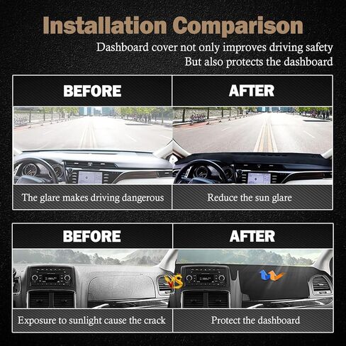 KEYOOG Dashboard Cover Dash Mat Fit for 2005-2002 Do-dge Ram 1500 2500 3500 (for Left Hand Drive),Car Dash Board Mat Anti-Glare Carpet,Non-Slip Pad Sunshield Protector (Grey) in Kuwait