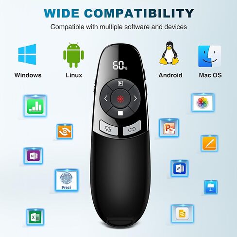 2 في 1 USB Type C PPT PPT PPT BIENTER RF 2.4GZ PowerPoint Slide Advancer لنافذة MAC Keynote Google White in Kuwait