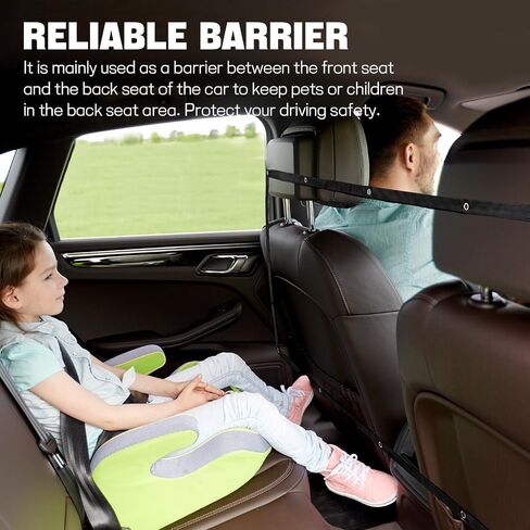 Dog Car Net Barrier, 44"×24" Dog Barrier for Car, Pet Car Divider for Back Seat, Adjustable Stretchable Auto Safety Mesh Pet Barrier Net, Easy to Install, Universal for Car SUV Truck in Saudi Arabia