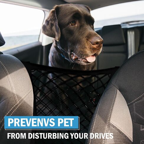 Dog Car Net Barrier - Car Barrier for Dogs & Kids Safety -Stretchable Dog Net for car - Universal Fit for Cars, SUVs,Trucks -Easy to Install - Divider for Driving Safely with Children & Pets in Saudi Arabia