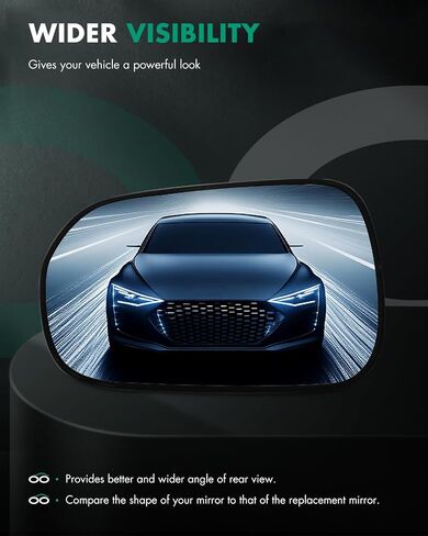 SCITOO Exterior Mirror Replacement Glass Driver Left side Fit for 1998-2002 For HONDA ACCORD W/O HEATED Chrome Flat Replacement Tow Mirror 76253S84A31 in Saudi Arabia