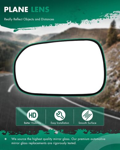 SCITOO Exterior Mirror Replacement Glass Driver Left side Fit for 1998-2002 For HONDA ACCORD W/O HEATED Chrome Flat Replacement Tow Mirror 76253S84A31 in Saudi Arabia