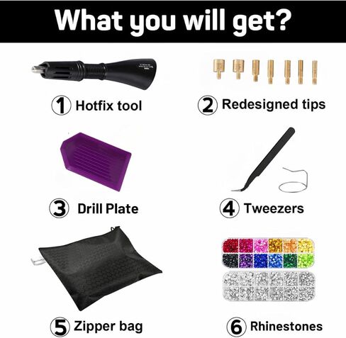 Hotfix Rhinestones Applicator Set, Bedazzler Kit with Rhinestones, Hot Fix Rhinestone Setter Tool Kit, Heat Fixed Machine Hotfix Set for Clothes Fabric Clothing Wood Cardstock Leather (PINK) in Saudi Arabia