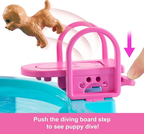 Barbie Dream Pool Playset with 6 Play Areas, Including Slide & Bubbling Hot Tub, Plus 20+ Accessories Like Pet, Floaties & More in Saudi Arabia