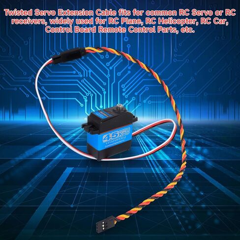 Crazepony Twisted Servo Extension Cable w/Safety Clip - 20AWG 60 Core Male to Female Servo Extension Cable Twisted Wire for RC Vehicles, Drones, E-Bikes, RC Model - 10 Pack (30CM/11.81in) in Kuwait