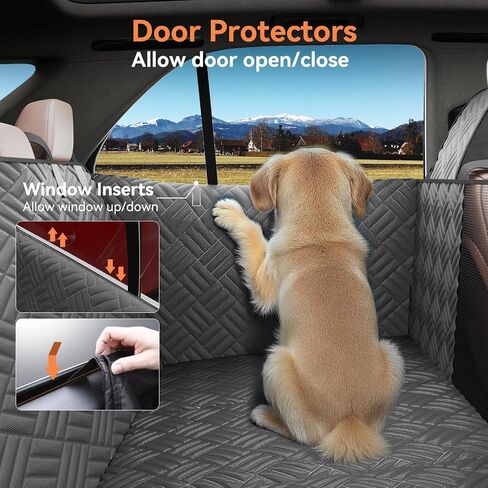 Dog Car Seat Cover for Back Seat- Heavy Duty Waterproof- Hard Bottom Backseat Extender Fits Sedan SUV & Small Truck, Full Coverage for Doors, Rear Seats & Front Headrests in Saudi Arabia