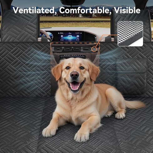 Dog Car Seat Cover for Back Seat- Heavy Duty Waterproof- Hard Bottom Backseat Extender Fits Sedan SUV & Small Truck, Full Coverage for Doors, Rear Seats & Front Headrests in Saudi Arabia