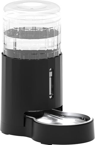 CZPET Automatic 4L/135Oz/1Gal Cat Water Dispenser with Stainless Steel Bowl, Gravity Waterer for Small Medium Dog Puppy Kitten (Black) in Kuwait