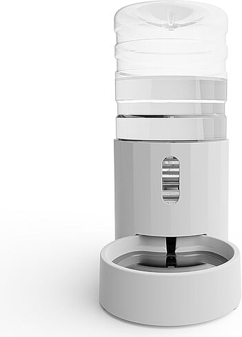 CZPET Automatic 4L/135Oz/1Gal Cat Water Dispenser with Stainless Steel Bowl, Gravity Waterer for Small Medium Dog Puppy Kitten (Black) in Kuwait
