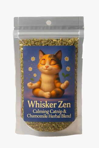 Whisker Zen Natural Catnip ومزيج البابونج للقطط ، مزيج العشبية المهدئ (كيس 4 أوقية) in Kuwait
