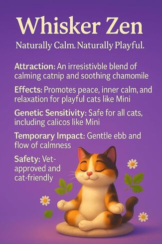Whisker Zen Natural Catnip ومزيج البابونج للقطط ، مزيج العشبية المهدئ (كيس 4 أوقية) in Kuwait