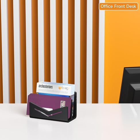 Beego Envelope and Mail Organizer Contertop - Black Acrylic Desk Organizer Letter Holder File Desktop File Sorter Bill Docum in Kuwait