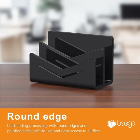 Beego Envelope and Mail Organizer Contertop - Black Acrylic Desk Organizer Letter Holder File Desktop File Sorter Bill Docum in Kuwait
