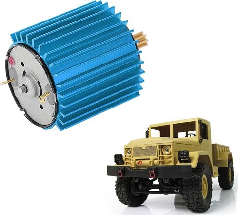 2 Speed ​​370 محرك مصقول ، محرك فرشاة RC ، تبديد الحرارة عالية السرعة عالية الكفاءة RC فرشاة المعادن مع معارف الحرارة للسيارة WPL RC (الأزرق) in Kuwait