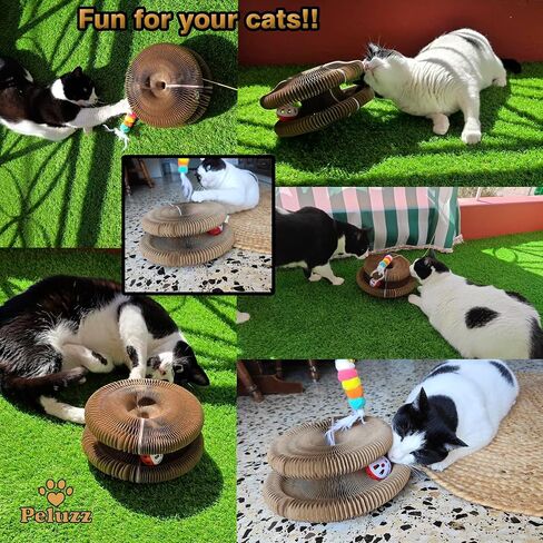 Kitty Kurlz Cat Scratcher - Fun Cat Stuff ولعب هريرة مع لعبة الهدايا ، تحمي الأثاث عن طريق إعادة توجيه الخدش ، حل متين للقطط والقطط in Kuwait