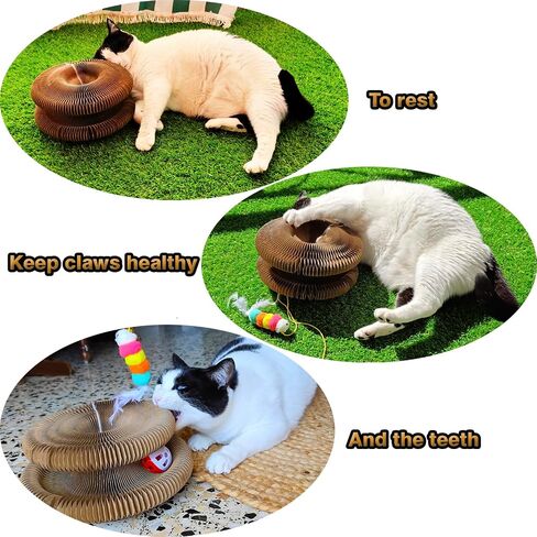 Kitty Kurlz Cat Scratcher - Fun Cat Stuff ولعب هريرة مع لعبة الهدايا ، تحمي الأثاث عن طريق إعادة توجيه الخدش ، حل متين للقطط والقطط in Kuwait