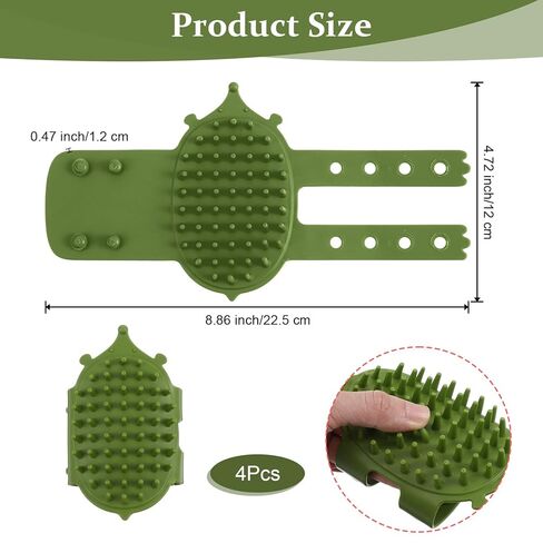 4pcs Cat Face Scratcher, Adjustable Silicone Cat Self Groomer Corner Scratcher, Soft Cats Corner Brush, for Climbing Frames and Table Legs, Reduces Hair Loss, Scratching, Green, Yellow in Kuwait