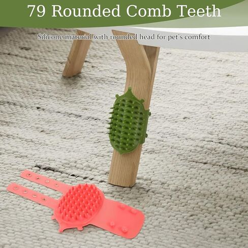 4pcs Cat Face Scratcher, Adjustable Silicone Cat Self Groomer Corner Scratcher, Soft Cats Corner Brush, for Climbing Frames and Table Legs, Reduces Hair Loss, Scratching, Green, Yellow in Kuwait