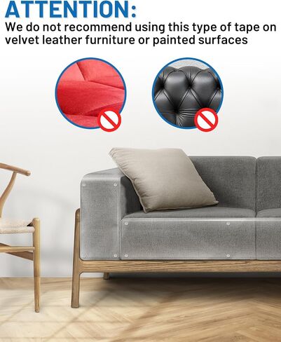 Anti Cat Scratch Furniture Protector,Clear Self-Adhesive Furniture Protectors for Apply Scratching Deterrent and Shield for Sofa Corners, Walls, Doors with 30 Twist Pins(118in x 7.9in) in Kuwait