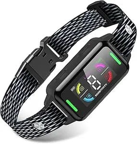 Dog Bark Collar Automatic Shock Collar Rechargeable Anti-Bark Training Collar Multifunctional Waterproof Dogs Stop Barker with 6 Safe Training Modes for Dog Weighing Over 8 Pounds (Black) in Saudi Arabia