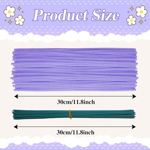 300 قطعة من منظفات أنابيب ألوان عباد الشمس مع 20 قطعة من السيقان الزهرة ، وحرف نظافة الأنابيب لمشاريع فنية وحرفية ، زخارف حفلة إبداعية ، تنبع تشنيل in Kuwait