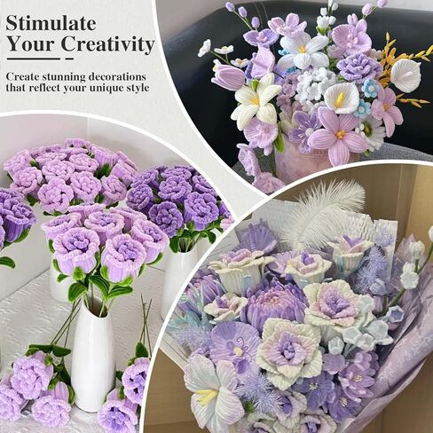 300 قطعة من منظفات أنابيب ألوان عباد الشمس مع 20 قطعة من السيقان الزهرة ، وحرف نظافة الأنابيب لمشاريع فنية وحرفية ، زخارف حفلة إبداعية ، تنبع تشنيل in Kuwait