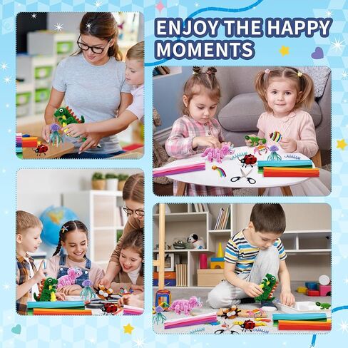 1200 Pcs Chenille Pipe Cleaners for Crafts – 24 Assorted Colors Fuzzy Sticks, DIY Art Supplies for Kids, Classroom Projects & Decorations in Saudi Arabia