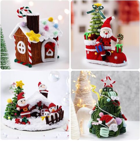 Caydo 300 Pieces Brown Pipe Cleaners, Thick Fluffy Chenille Stems, Pipe Cleaner Crafts for Arts & Crafts, Perfect for Making Animals, Flowers, and Festive Decorations in Saudi Arabia