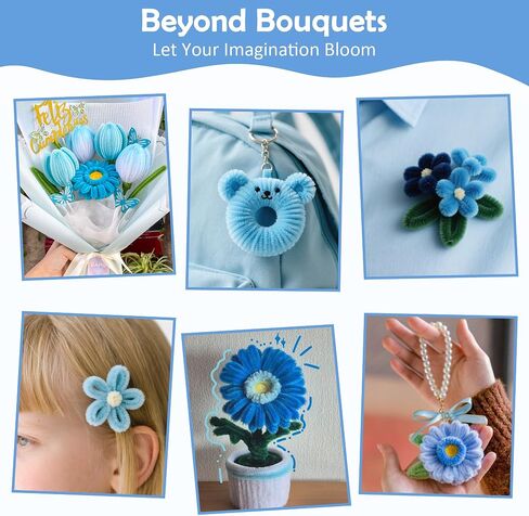 500 Pcs Pipe Cleaners Craft Kit for Flower Making, Complete DIY Flower Craft Set with Chenille Stems, Craft Wire, Stamen, Tape, Ribbon & More, Perfect for Arts, Gifts & Decorations in Saudi Arabia