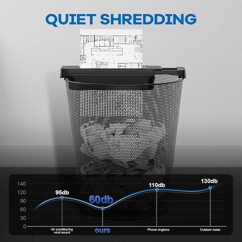 Paper Shredder للاستخدام المنزلي ، 7 ورقة قطع قطعة صغيرة من الورق بدون سلة للمكتب المنزلي ، تصميم ذراع قابلة للتمديد المحمولة مع حماية ارتفاع درجة الحرارة ، إثبات المربى in Kuwait