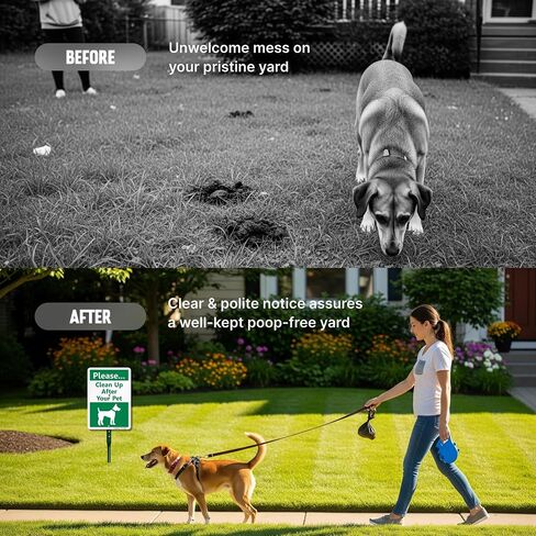 SmartSign Please Clean Up After Your Pet Yard Sign & Clip-On Preloaded Dispenser Combo/Kit with 135 Dog Poop Waste Bags, 7"x10" Rust-proof Aluminum Sign with 18-inch Steel Stake in Saudi Arabia
