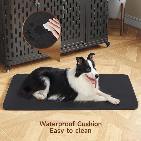 43.7 "أثاث قفص الكلاب مع عجلات ، وتربية الكلاب الشاقة الداخلية مع فليب أعلى ووسادة للكلاب المتوسطة ، قفص الحيوانات الأليفة مقاوم للهروب ومضغ للحيوانات الأليفة عالية القلق ، تزين كحامل تلفزيوني in Kuwait